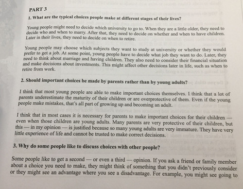 劍橋雅思6test4口語part3范文