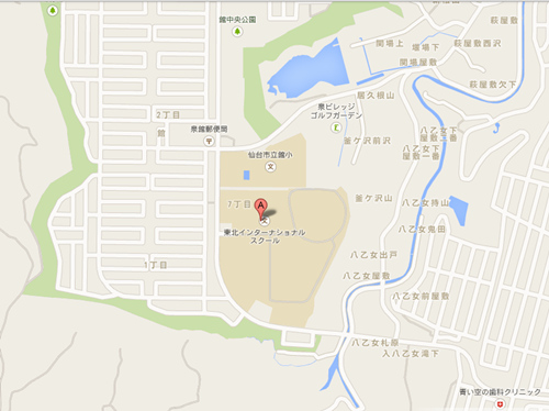 日本SAT考點之東北國際學(xué)校位置圖