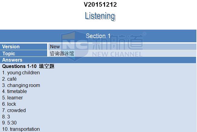 ?2015年12月12日雅思機經(jīng)回憶-聽力