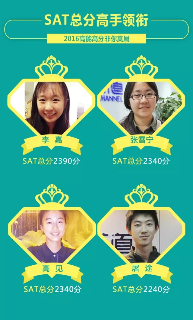 新航道年度SAT榮耀榜震撼發布!2016新SAT助力學員圓夢北美名校